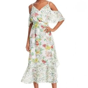 NEW Nanette Lepore Cold Shoulder Floral Midi Dress Sz 6